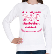 PRINTFASHION Szülinap királynők okt pink - Női pulóver - Fehér női pulóver, kardigán