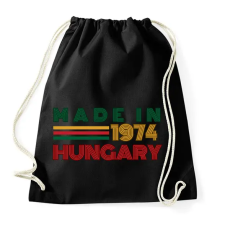 PRINTFASHION Szülinap Made in 1974  - Sportzsák, Tornazsák - Fekete tornazsák
