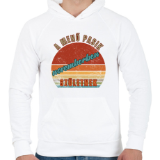PRINTFASHION Szülinap menő pasi november  - Férfi kapucnis pulóver - Fehér