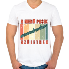 PRINTFASHION Szülinap menő pasi november - Férfi V-nyakú póló - Fehér férfi póló