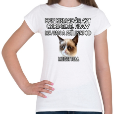 PRINTFASHION Szülinapi Grumpy Cat - Női póló - Fehér