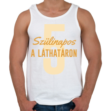 PRINTFASHION Szülinapos a láthatáron - Számmal - Férfi atléta - Fehér atléta, trikó