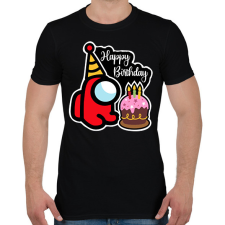 PRINTFASHION Szülinapos among us - Férfi póló - Fekete férfi póló