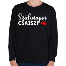 PRINTFASHION Szülinapos Csajszi - Gyerek pulóver - Fekete