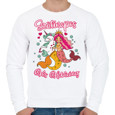 PRINTFASHION Szülinapos kis hableány - Férfi pulóver - Fehér
