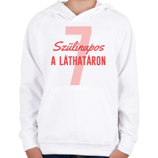 PRINTFASHION Szülinapos - Számmal - Gyerek kapucnis pulóver - Fehér