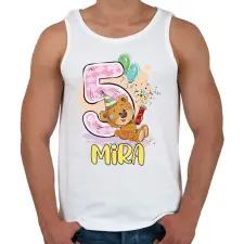 PRINTFASHION Szülinapos - Számmal, névvel - Férfi atléta - Fehér atléta, trikó
