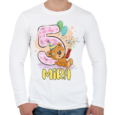 PRINTFASHION Szülinapos - Számmal, névvel - Férfi hosszú ujjú póló - Fehér férfi póló