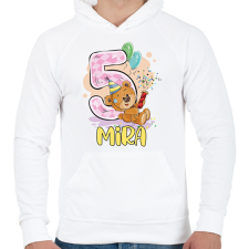 PRINTFASHION Szülinapos - Számmal, névvel - Férfi kapucnis pulóver - Fehér férfi pulóver, kardigán