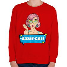 PRINTFASHION SZUPCSI - Gyerek pulóver - Piros gyerek pulóver, kardigán
