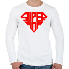 PRINTFASHION Szuper Anya - Férfi hosszú ujjú póló - Fehér férfi póló