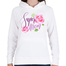 PRINTFASHION Szuper Anya - Női kapucnis pulóver - Fehér