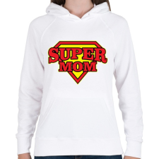 PRINTFASHION Szuper Anya - Női kapucnis pulóver - Fehér női pulóver, kardigán