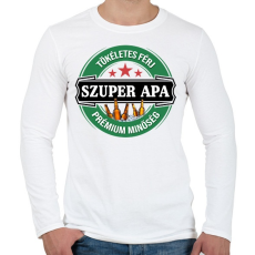 PRINTFASHION Szuper Apa - Férfi hosszú ujjú póló - Fehér