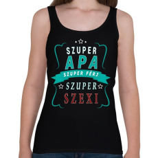 PRINTFASHION Szuper Apa! - Női atléta - Fekete