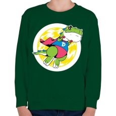 PRINTFASHION Szuper dínó - Gyerek pulóver - Sötétzöld