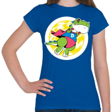 PRINTFASHION Szuper dínó - Női póló - Királykék női póló