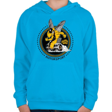 PRINTFASHION Szuper méh - Gyerek kapucnis pulóver - Azúrkék