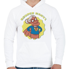 PRINTFASHION Szuper nagyi - Férfi kapucnis pulóver - Fehér férfi pulóver, kardigán