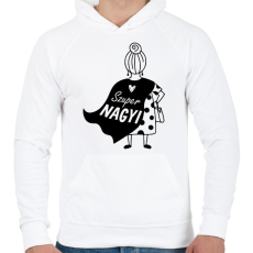 PRINTFASHION Szuper nagyi - Férfi kapucnis pulóver - Fehér