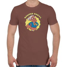 PRINTFASHION Szuper nagyi - Férfi póló - Mogyoróbarna férfi póló