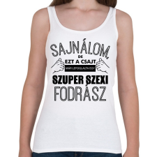 PRINTFASHION szuper szexi fodrász - Női atléta - Fehér női trikó