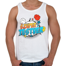 PRINTFASHION Szuper tesó - Férfi atléta - Fehér atléta, trikó