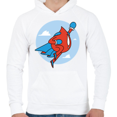 PRINTFASHION Szuper véradó - Férfi kapucnis pulóver - Fehér