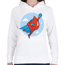 PRINTFASHION Szuper véradó - Női kapucnis pulóver - Fehér női pulóver, kardigán