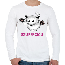 PRINTFASHION SZUPERCICU - Férfi hosszú ujjú póló - Fehér