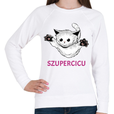 PRINTFASHION SZUPERCICU - Női pulóver - Fehér