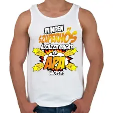 PRINTFASHION Szuperhős apa - Férfi atléta - Fehér atléta, trikó