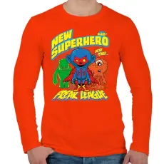 PRINTFASHION Szuperhős - Férfi hosszú ujjú póló - Narancs