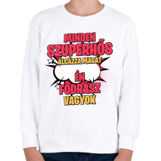PRINTFASHION SZUPERHŐS FORDÁSZ - Gyerek pulóver - Fehér