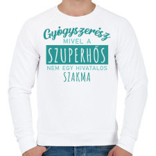 PRINTFASHION Szuperhős - Gyógyszerész - Férfi pulóver - Fehér férfi pulóver, kardigán