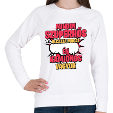 PRINTFASHION SZUPERHŐS KAMIONOS - Női pulóver - Fehér női pulóver, kardigán