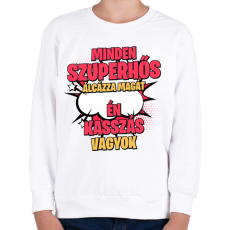 PRINTFASHION SZUPERHŐS KASSZÁS - Gyerek pulóver - Fehér