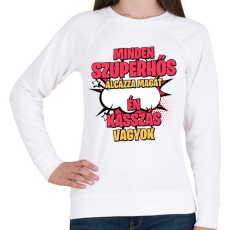 PRINTFASHION SZUPERHŐS KASSZÁS - Női pulóver - Fehér