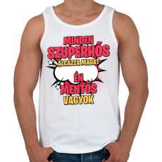 PRINTFASHION SZUPERHŐS MENTŐS - Férfi atléta - Fehér