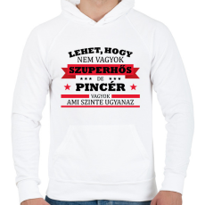 PRINTFASHION Szuperhős - Pincér - Férfi kapucnis pulóver - Fehér