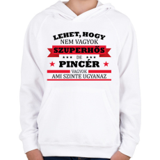 PRINTFASHION Szuperhős - Pincér - Gyerek kapucnis pulóver - Fehér