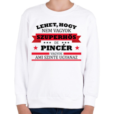 PRINTFASHION Szuperhős - Pincér - Gyerek pulóver - Fehér