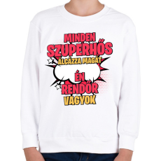 PRINTFASHION SZUPERHŐS RENDŐR - Gyerek pulóver - Fehér