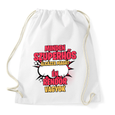 PRINTFASHION SZUPERHŐS RENDŐR - Sportzsák, Tornazsák - Fehér tornazsák