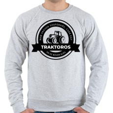 PRINTFASHION Szuperhős traktoros - Férfi pulóver - Sport szürke