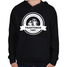 PRINTFASHION Szuperhős Traktoros - Gyerek kapucnis pulóver - Fekete gyerek pulóver, kardigán