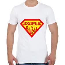 PRINTFASHION Szupernagyi - Férfi póló - Fehér férfi póló