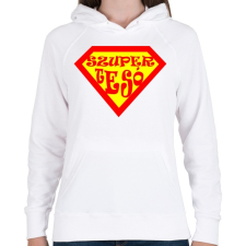 PRINTFASHION Szupertesó - Női kapucnis pulóver - Fehér női pulóver, kardigán