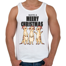 PRINTFASHION Szurikáta karácsony - Férfi atléta - Fehér