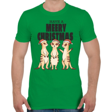 PRINTFASHION Szurikáta karácsony - Férfi póló - Zöld férfi póló